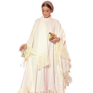 Femmes musulmanes Robe Tassel Bat Sleeves Dubai Abaya Solid <span class=keywords><strong>Khaleeji</strong></span> Abaya Emarati Turquie Abaya Designs Turc Nouvelles Arrivées - Product Image 2
