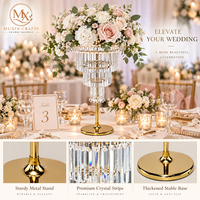 Support de fleurs et candélabre moderne en métal, acrylique et verre pour centre de table de banquet et décoration de mariage, à prix avantageux