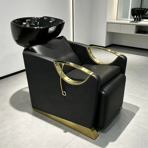 Ensemble de mobilier de salon de beauté : bac à shampoing et chaise pour lavage de cheveux - Product Image 1
