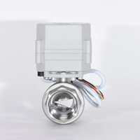 DN15 acier inoxydable v-type électrique proportionnel vanne d'eau moteur 1/2 \ "pouces structure à billes 0-10V Signal analogique pour les médias d'huile