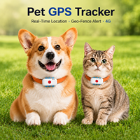 Collar de Rastreo para Mascotas 4G, Carcasa de Silicona y Plástico, Resistente al Agua IP67, Ubicación en Tiempo Real, Alarma Antipérdida, Rastreador GPS para Perros