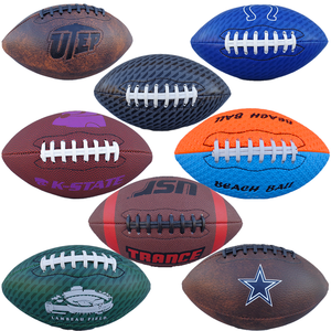 Logo Kustom Berkualitas Tinggi Profesional Bola Rugby Kulit PU Coklat Ukuran 3 6 9 Bola Sepak Amerika - Product Image 6