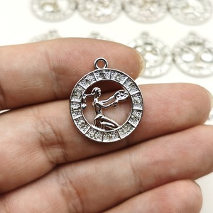 Charmes du zodiaque strass douze Constellations <span class=keywords><strong>signe</strong></span> breloques alliage pour la fabrication de bijoux bracelets à bricoler soi-même fabrication de colliers - Product Image 3