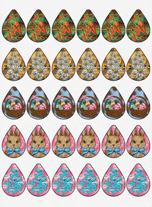 Fiore <span class=keywords><strong>di</strong></span> pasqua coniglio uovo <span class=keywords><strong>di</strong></span> carota forma <span class=keywords><strong>di</strong></span> fiocco stampato Litchi in finta pelle per orecchini portachiavi per festa in pelle sintetica - Product Image 5