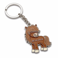 Porte-clés en métal en forme de cheval islandais Reykjavik, breloques guerrier et navire viking d'Islande pour les boutiques de souvenirs et les distributeurs