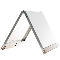 Table pliante robuste en acier inoxydable, portable, résistante à la chaleur, gaufrée, pour camping, cuisine, mobilier d'extérieur pour barbecue