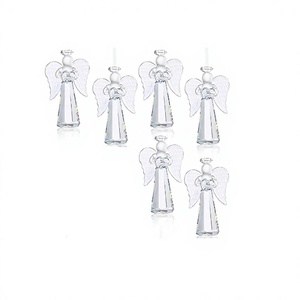 <b>Glass</b> Angel <b>Ornaments</b> Thanksgiving Gift <b>Christmas</b> Crystal Angel Clear Hanging Angel Decor for <b>Christmas</b> Tree - Product Image 1