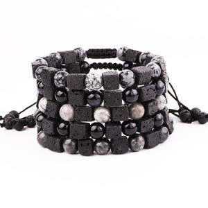 <span class=keywords><strong>Bracelet</strong></span> de perles en <span class=keywords><strong>pierre</strong></span> <span class=keywords><strong>volcanique</strong></span>, accessoire d'aromathérapie en lave, diffuseur d'<span class=keywords><strong>huile</strong></span> <span class=keywords><strong>essentielle</strong></span>, macramé, bijou Vintage d'amitié, pour hommes et femmes, nouvelle collection - Product Image 1