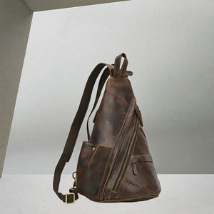 กระเป๋าหนังแท้วินเทจสำหรับผู้ชาย, กระเป๋าสะพายพาดลำตัวหรูหรากันน้ำน้ำหนักเบากระเป๋าเป้ลำลองสะพายไหล่กระเป๋าโลโก้เดย์แพ็ก - Product Image 2