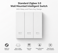 Interrupteur mural intelligent Zigbee 3.0 standard OEM, contrôlé par application, utilisation universelle, maison intelligente, panneau lumineux 3 voies