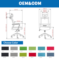 Chaise de bureau moderne inclinable en maille, chaise de bureau ergonomique à dossier haut en maille réglable pour la maison et le bureau
