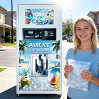 Distributeur automatique de glace commercial entièrement automatique pour usage extérieur, système d'auto-nettoyage, grande capacité de stockage de glace