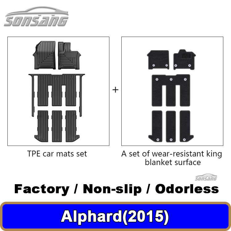 Alfombrillas de doble capa para Toyota Alphard RHD + tapete