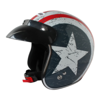 Casque de moto vintage à visage ouvert imprimé sur mesure en usine, certifié DOT, casques de moto ECE 22.06
