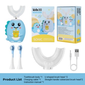 Cepillo de Dientes en Forma de U con Diseño de Dibujos Animados, Cerdas Suaves para Niños, Blanqueamiento Dental, Sónico, de Silicona, Recargable, Resistente al Agua IPX7 - Product Image 5