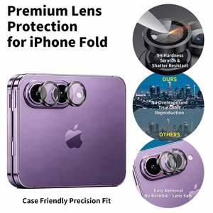 Protection d'objectif d'appareil photo personnalisée de haute qualité pour iPhone Fold, anti-rayures, protection intégrale Eagle Eye, verre trempé AR en métal diamanté - Product Image 2