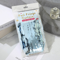 Fournitures pour fête d'Halloween, rideau de porte en feuille métallique colorée de 1 à 2 m, plusieurs tailles, pour décoration de toile de fond de mariage