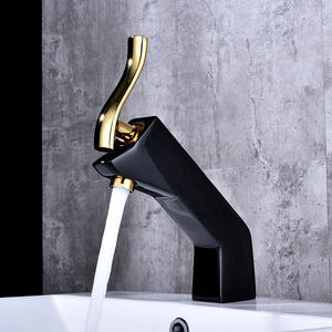 Robinet de lavabo moderne en laiton, finition chromée, noire ou blanche, céramique brossée, à poser sur le comptoir, monocommande, pour salle de bain, hôtel, <span class=keywords><strong>WC</strong></span> - Vente chaude - Product Image 1