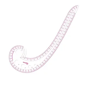 Kearing - Régua curva de plástico 42 cm, artesanal métrica curva curta, gola de mangas, calças 180 graus dobrável #3231