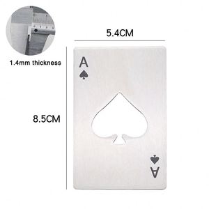 Ouvre-bouteille en acier inoxydable en forme de carte de poker pour la maison, le bar, le bureau, logo laser personnalisé bienvenu - Product Image 6