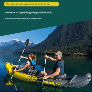 Haute flottabilité gonflable 2 personnes Portable pliable pêche bateau à rames pédale entraînement PVC extérieur Rafting rapide étanche <span class=keywords><strong>Kayak</strong></span> - Product Image 5
