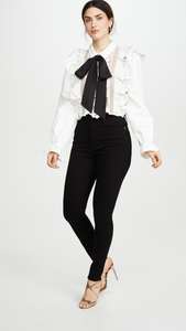 Blusa da donna Casual a maniche lunghe in pizzo bianco <span class=keywords><strong>con</strong></span> fiocco - Product Image 5