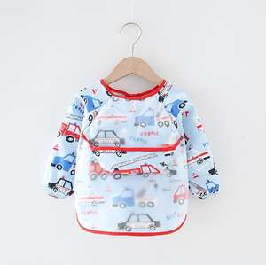 <span class=keywords><strong>Tablier</strong></span> de bébé de poche à manches longues imperméable et anti-sale poche Smock <span class=keywords><strong>tablier</strong></span> pour bébé combinaison bavoirs d'alimentation - Product Image 6