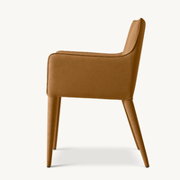 Mobilier de salle à manger au design minimaliste Fauteuil de salle à manger en cuir avec bras sur rail