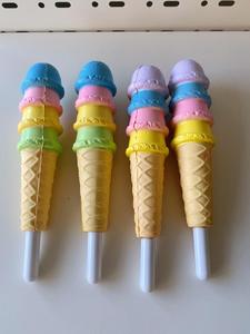 Cono de helado artificial, bolígrafo neutral, bolígrafo pequeño de estilo fresco, bolígrafo de regalo para estudiantes, papelería creativa, negro