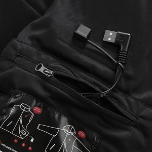 Giacca termica termica in <span class=keywords><strong>pile</strong></span> nero polare cappotto ricaricabile per riscaldamento intelligente vestiti invernali caldi per donna uomo - Product Image 6