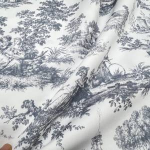 Tissu en <span class=keywords><strong>toile</strong></span> tissée imprimé <span class=keywords><strong>Toile</strong></span> <span class=keywords><strong>de</strong></span> <span class=keywords><strong>Jouy</strong></span> style Palais gris à motif couleur personnalisé pour la décoration intérieure, nappes, serviettes et sacs - Product Image 4