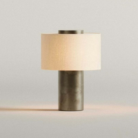 Lampe de table portable en marbre naturel nordique, abat-jour en tissu, LED tactile à intensité variable, lampe de chevet de luxe pour chambre à coucher, salon
