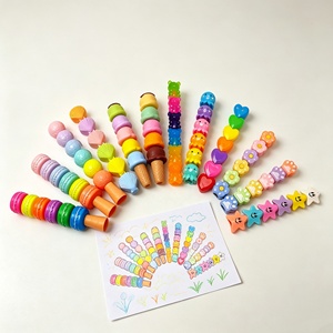 Marcadores Creativos Apilables en Múltiples Secciones con Formas de Osito, Corazón, Pulpo y Flor en Colores <span class=keywords><strong>Pastel</strong></span> para Niños, Estudiantes y Oficina - Product Image 2