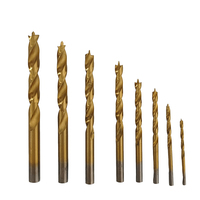 Ensemble de forets revêtus de titane en acier rapide HSS tige ronde 3mm-10mm foret hélicoïdal à poignée hexagonale