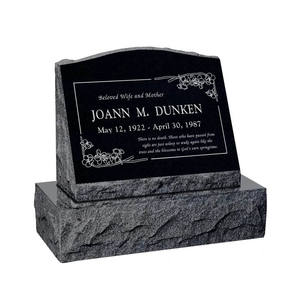 Оптовая продажа от производителя: Дешевый черный гранитный надгробный памятник, наклонная надгробная плита, уникальный мемориал, уличные надгробия в европейском стиле - Product Image 3