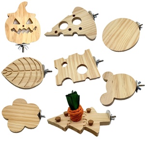 Plateforme de saut en bois massif en forme de nuage/fromage pour cage à oiseaux et jouet pour petits animaux (hamster) - Product Image 2