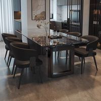 Offre Spéciale : Ensemble de Salle à Manger Luxe Léger – Table Rectangulaire en Marbre et Chaises Modernes Minimalistes pour la Maison