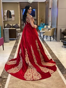 Hermoso y Deslumbrante Vestido Kaftan Largo Hasta el Suelo, Adornado con Cuentas de Vidrio y Pedrería, Ideal para Bodas o Fiestas - Product Image 2