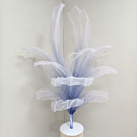Élégante Grande Fleur Artificielle Géante en Crêpe d'Organza de Soie Violette pour Décoration de Centre de Table d'Allée de Mariage et Accessoires d'Événements