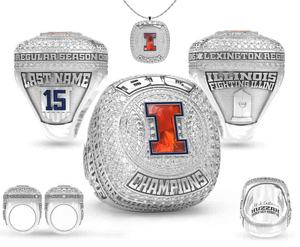 Campeones Personalizados de Fútbol, Baloncesto, Béisbol, Voleibol y Sóftbol con Cristales de Aleación de Oro Rosa y Pedrería - Product Image 1