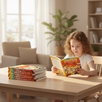Coffret de livres illustrés personnalisés à couverture souple, papier couché et artistique, reliure parfaite, pour l'apprentissage précoce des enfants