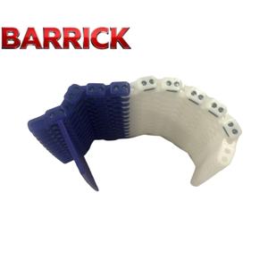 Barrick Bande transporteuse modulaire à mailles courbes avec patins à crochet, qualité alimentaire, antidérapante, pour levage - Product Image 5