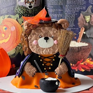 ของตกแต่งเค้กฮาโลวีนรูปผีน่ารัก สไตล์อินส์ พร้อมหมวกและไม้กวาด ทำจากกระดาษ สำหรับตกแต่งเค้กในวันฮาโลวีน - Product Image 2