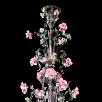 Lustre suspendu en verre de Murano rose et vert, fait main, élégant et luxueux, pour hôtel, maison, salon