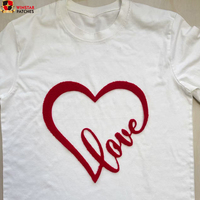 Patchs en chenille thermocollants personnalisés, grands, en forme de cœur avec lettres d'amour pour la Saint-Valentin, pour vêtements, T-shirts, sweats à capuche, sweats et vestes
