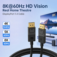 Cable DP 1.4 de 8K 60Hz, Cable DisplayPort de 32.4Gbps, Sincronización de Audio y Video HD, Carcasa de ABS, Revestimiento de PVC para Monitor de PC y Proyector