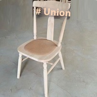 Chaises de salle à manger en bois massif de style américain DISHI, finition antique à la cire contemporaine, dossier durable pour la maison, l'hôtel, le café, le banquet