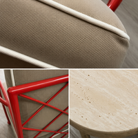 Ensemble de canapés d'extérieur modernes et luxueux en acier inoxydable durable pour villa, hôtel, mobilier de patio, cour et jardin