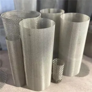 10 25 50 100 Micron 304 Stainless Steel Wire Mesh Cylinder Screen Filter Tube