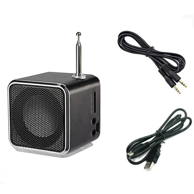 Rechargeable Portable Radio FM Portable Mini Radio Mini High BT Voice Suitable for Computer Cell Phone MP3 Music